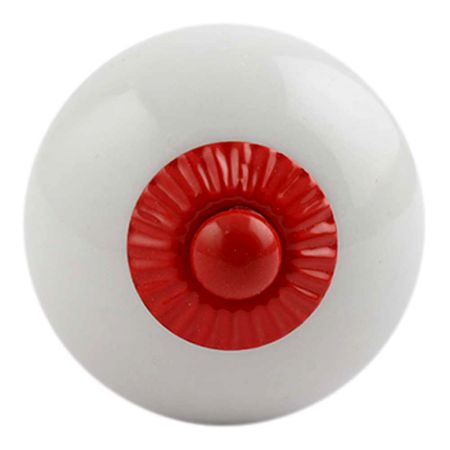 White Red Fitting Ceramic Knob